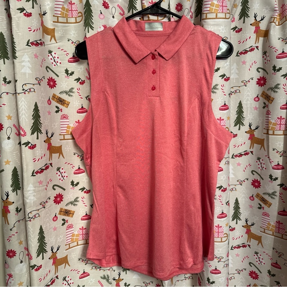 Callaway Woman’s Pink Collard Tank Top NWT